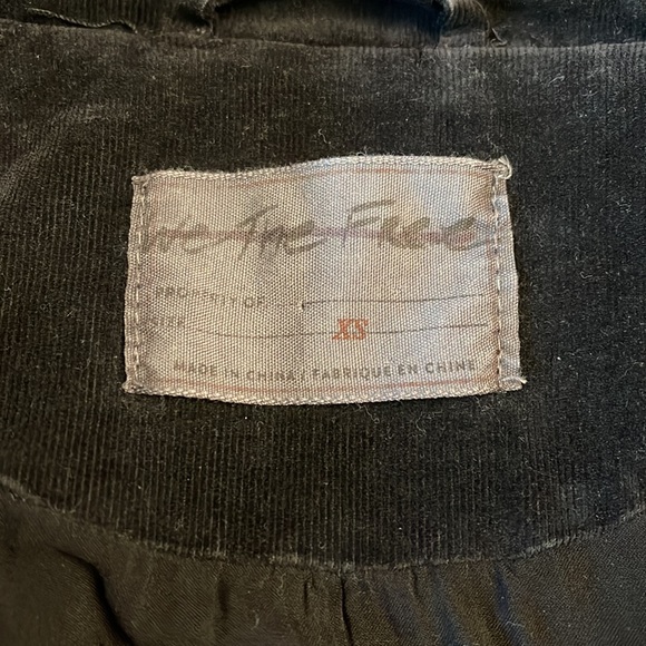 We the free by free people XS black jacket corduroy cropped double breasted NWOT - Picture 2 of 9